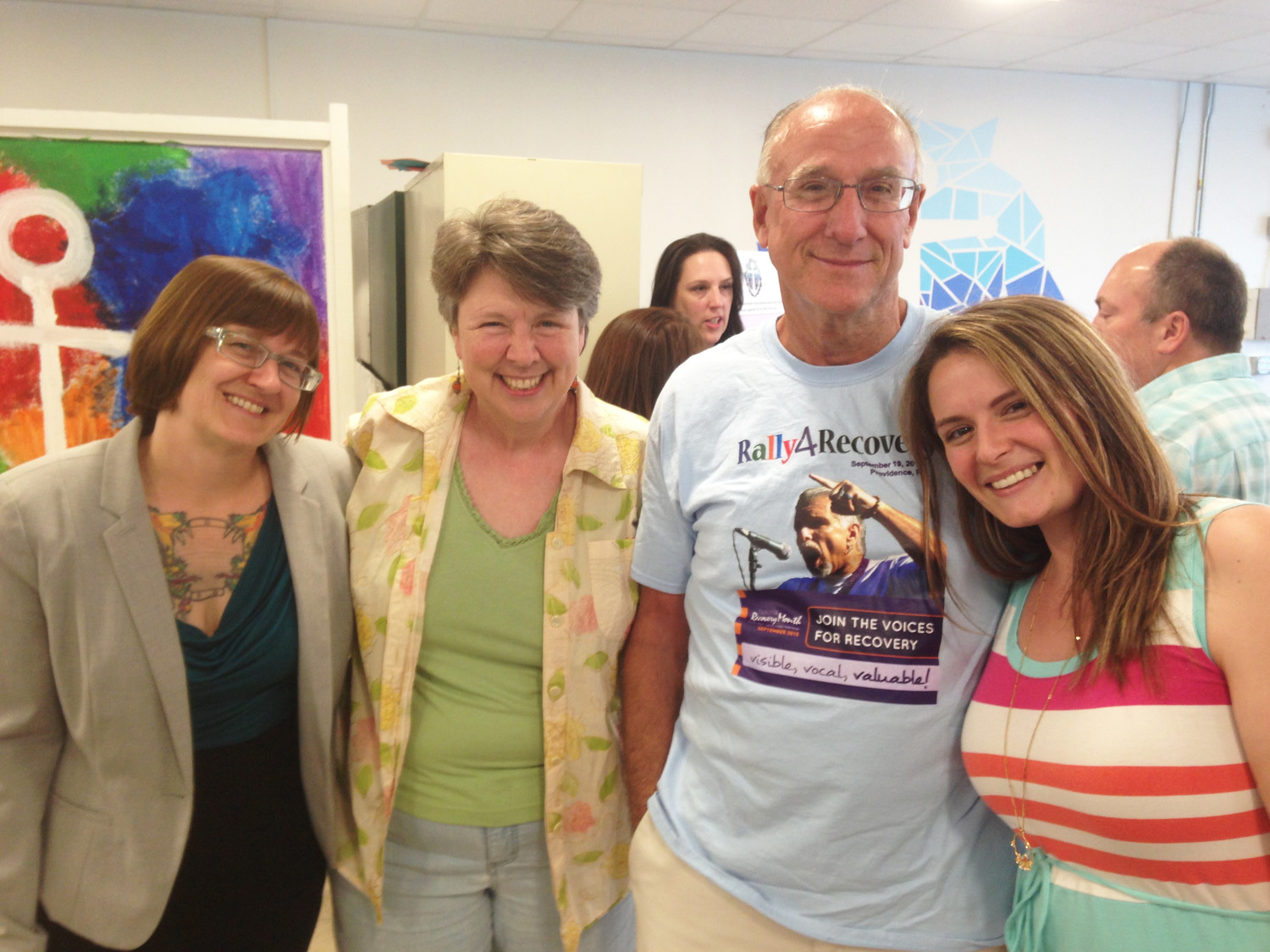 The extended family of RICARES at the opening of the Jim Gillen Teen Center: From left, Monica Smith, Michelle McKenzie, Ian Knowles and Abby Stenberg.